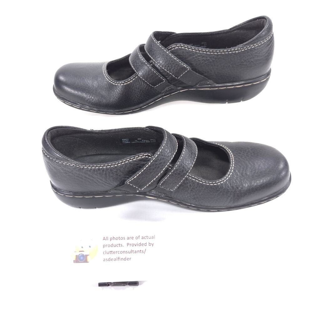 Clarks Bendables Leather Casual Mary Jane Flat Shoe Womens Size 6 80622 Black - Picture 4 of 9
